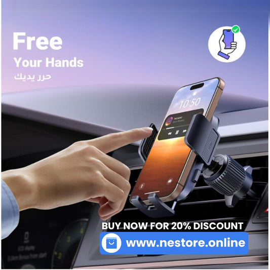 UGREEN 2-in-1 Car Phone Mount with Vacuum Suction & Air Vent Clip